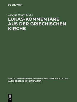 cover image of Lukas-Kommentare aus der griechischen Kirche
